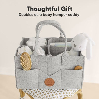Original Baby Diaper Caddy Organizer, Large Storage Caddy Organizer for Nursery, Changing Table (Classic Gray)