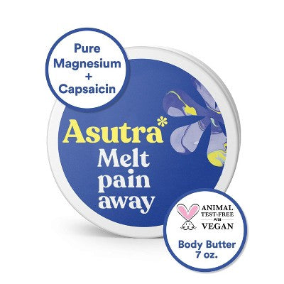 Asutra Melt Pain Away Natural Pain Relief Magnesium Capsaicin Body Butter - 7oz