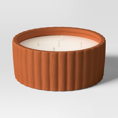 Ceramic Citronella Cotton Wick Outdoor Candle 5 Wick Brown 22oz - Threshold