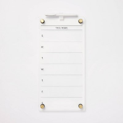 8"x16" This Week Acrylic Dry Erase Calendar - Threshold