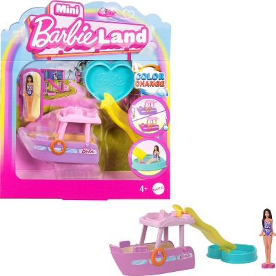 Barbie Mini BarbieLand Doll & Vehicle Set with 1.5" Doll & Dream Boat