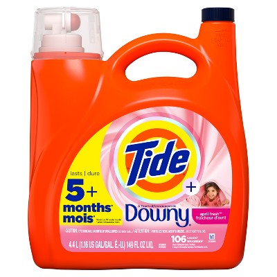 Tide Plus Downy April Fresh HE Compatible Liquid Laundry Detergent Soap - 149 fl oz