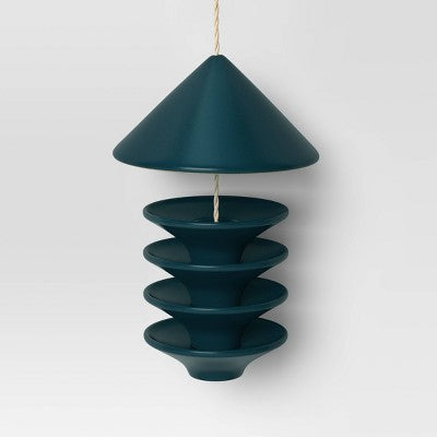 Ceramic Matte Tray Bird Feeder 11.22" Teal - Threshold