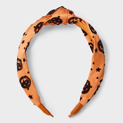 Halloween Pumpkin Star Top Knot Headband - Orange