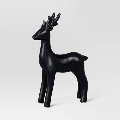 Ceramic Standing Deer Christmas Animal Figurine - Wondershop Black