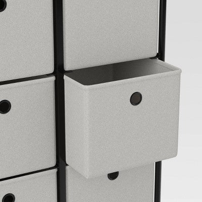 Fabric 6-Bin Tall Vertical Dresser Black Frame - Room Essentials (LOCAL PICKUP ONLY)