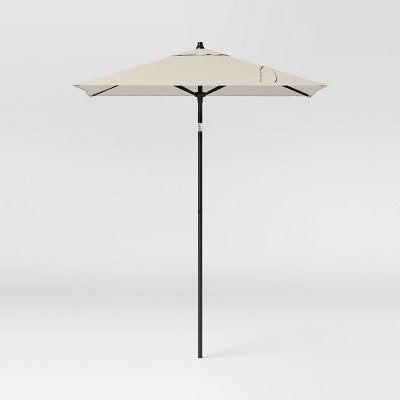 6' Square Outdoor Patio Market Umbrella Off-White with Black Pole - Threshold (LOCAL PICKUP ONLY)