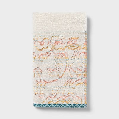 1pc Boho Border Floral Hand Towel - Threshold