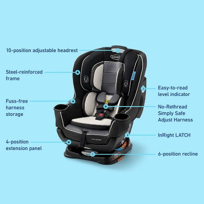 Graco Extend2Fit Convertible Car Seat - Gotham (LOCAL PICKUP ONLY)