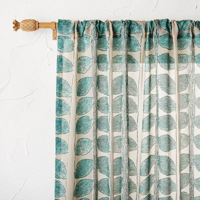 1pc 54"x95" Sheer Vines Burnout Window Curtain Panel Green - Opalhouse designed with Jungalow: Botanical Light Filtering