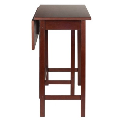 Lynnwood High Drop Leaf Dining Table Antique Walnut - Winsome: Solid Wood, Bar-Height, Rectangular (LOCAL PICKUP ONLY)