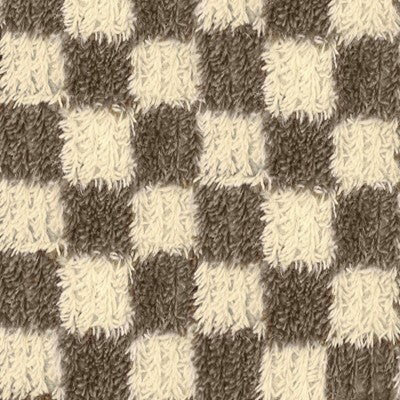 Checkerboard Pouf Cream/Brown - Threshold: Modern Square Upholstered Ottoman, No Assembly Required
