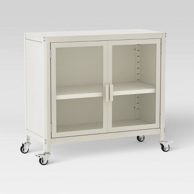 2 Door Metal Rolling Locker Storage Cabinet Chalk White - Room Essentials (LOCAL PICKUP ONLY)