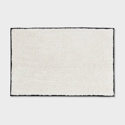 24"x36" Oversized Border Bath Rug Black/White - Threshold