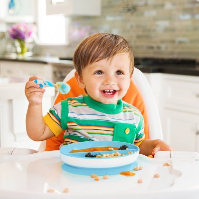 Munchkin Stay Put Divided Suction Toddler Plate - Blue