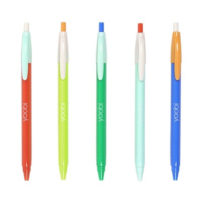 Yoobi Evolve Ballpoint Pens Retractable 5pk Retro Color Block