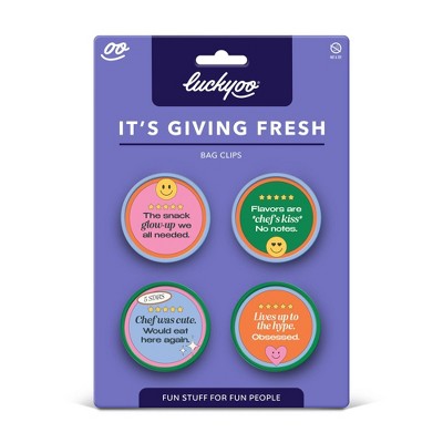 Fred & Friends 4pk Luckyoo Giving Fresh Bag Clips