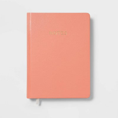 240 Sheet College Ruled Journal 7.75"x5.5" Coral Faux Leather - Threshold