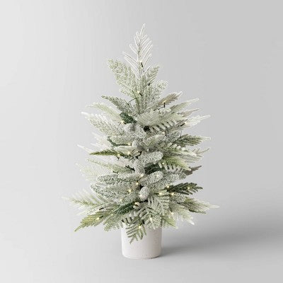 3' Pre-Lit Potted Flocked and Glittered Norfolk Artificial Christmas Tree - Wondershop (LOCAL PICKUP ONLY)