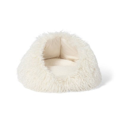 High Pile Cave Pet Bed - Cream - The Cuddle Collab with Ghost & Wren