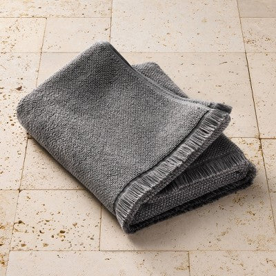 Organic Texture Bath Towel Gray - Casaluna