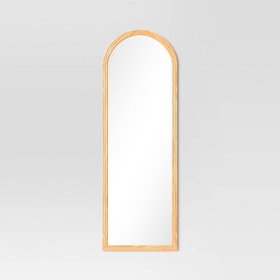 22" x 65" Fluted Arch Floor Mirror Light Natural - Threshold: Pine Frame, No Assembly Required (LOCAL PICKUP ONLY)