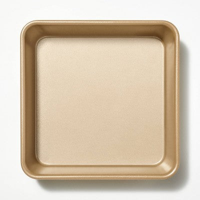 8" Nonstick Aluminized Steel Square Baking Pan Gold - Figmint