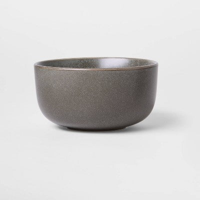 23oz Tilley Stoneware Cereal Bowl Gray/Brown - Threshold: Modern Round Glazed Dining Bowl, Microwave & Dishwasher Safe