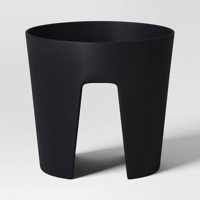 Recycled Resin Railing Indoor Outdoor Planter Pot Black 9.36"x9.36"x8.3" - Room Essentials