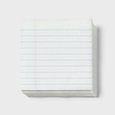 30ct School Notebook Paper Lunch Napkin, Teacher Supplies - Spritz