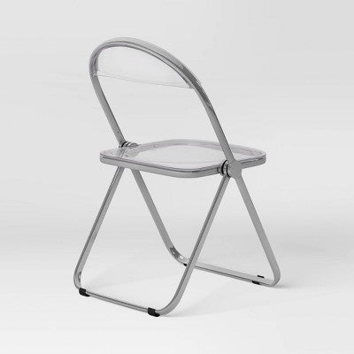 Modern Metal Acrylic Dorm Folding Chair Chrome - Room Essentials (LOCAL PICKUP ONLY)