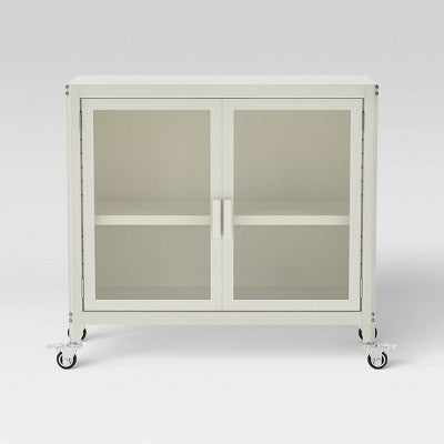2 Door Metal Rolling Locker Storage Cabinet Chalk White - Room Essentials (LOCAL PICKUP ONLY)