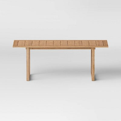 Eucalyptus Rectangle Bluffdale 6 Person Outdoor Patio Counter Height Table Natural - Threshold designed with Studio McGee: Rust-Resistant (LOCAL PICKUP ONLY)