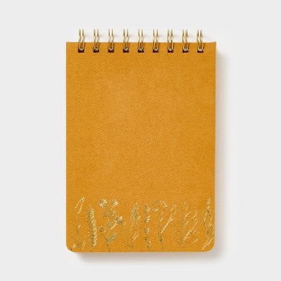 192pg Ruled Journal Yellow Velvet - Threshold: Spiral Hard Cover, 5x7 College Lined, All Ages, 192 Pages