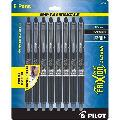 Pilot 8pk FriXion Erasable Pens Clicker 0.7mm Black