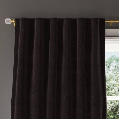 2pk 50"x84" Blackout Velvet Curtain Panels Black - Threshold: Solid, Lined, OEKO-TEX Certified, Indoor Use