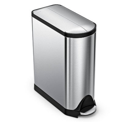 simplehuman 45L Kitchen Step Trash Can Fingerprint Proof Stainless Steel Garbage Can with Soft Close Butterfly Lid (LOCAL PICKUP ONLY)