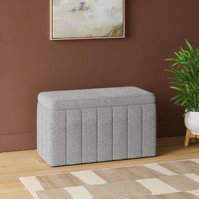 Essex Double Storage Boucle Bench Cream - Threshold (LOCAL PICKUP ONLY)
