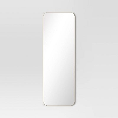 20" x 60" Infinity Full Length Mirror Brass - Threshold: Modern Leaning, Wall Mountable (LOCAL PICKUP ONLY)