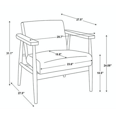 Upholstered Natural Wood Accent Chair Wide Stripe Dark Gray - Hearth & Hand with Magnolia (LOCAL PICKUP ONLY)