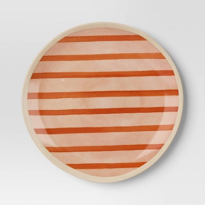 Coastal 8.5" Melamine Plastic Layering Salad Plate Peach Striped - Threshold