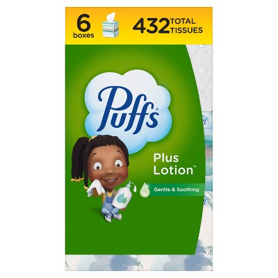 Puffs Plus Lotion Facial Tissue - Exclusive Designs - 6pk/72ct