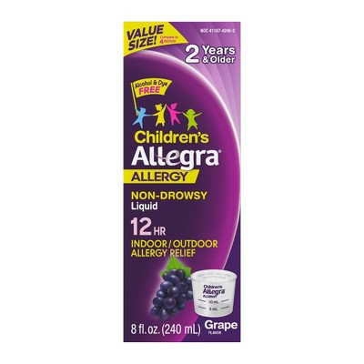 Allegra Children's Fexofenadine Allergy and Cold Sinus Liquid Treatment - Grape - 8oz