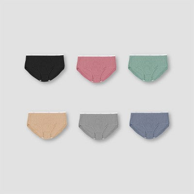 Hanes Women's 6pk Cotton Ribbed Heather Briefs - Colors May Vary 10