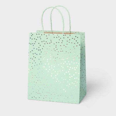 Silver Dots Mint Small Gift Bag - Spritz