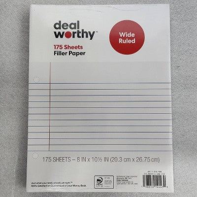Filler Paper Wide Ruled - Dealworthy
