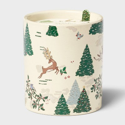 12.3oz Printed Ceramic Jar Candle Apple Cinnamon Joy - Threshold