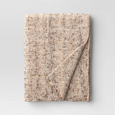 Marled Boucle Throw Blanket Neutral - Threshold