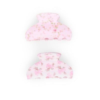 Goody x LoveShackFancy Small Claw Clips - Rosa Beaux and English Ivy - 2ct - Pink