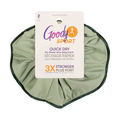 Goody Sport Forever Scrunchie - Blue/Green - 2pk